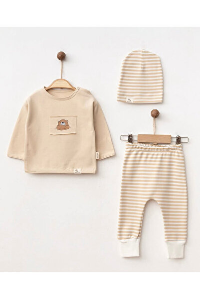 VERONA TARZ Baby Boy 3-Piece Animal Set, Cotton Hat and Seasonal Newborn