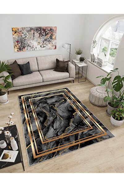 Dijidekor Shine M(52) Antracit fără franjuri, cu bază anti-alunecare, covor d...