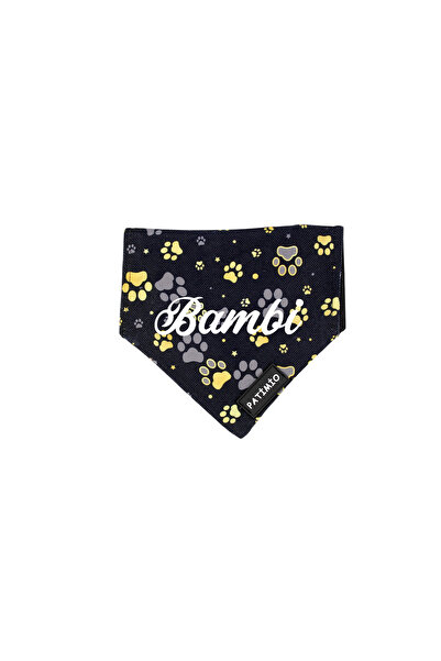 PATİMİO Isme Özel Kedi Ve Köpek Gold Paws Tasma Fular Bandana
