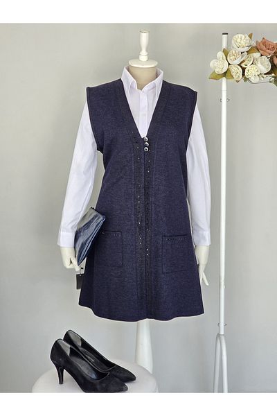 ENDAMIM Large Size Patterned Sleeveless Mother's Vest
