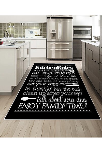 Dijidekor Shine M(259) Μαύρο Αντιολισθητικό Ψηφιακό Διακοσμητικό Χαλί με τύπω...