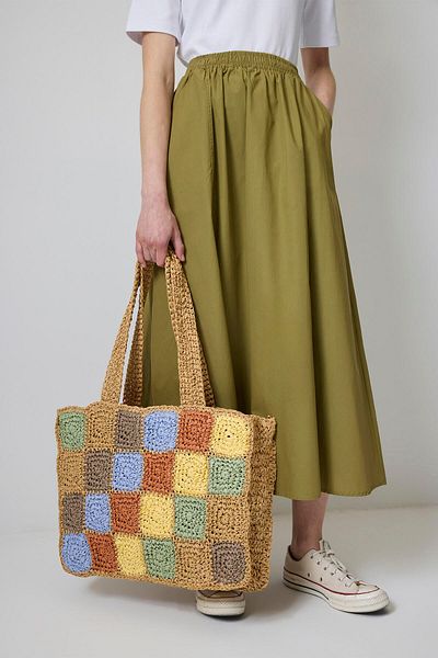 Touché Privé Colorful Checkered Straw Bag