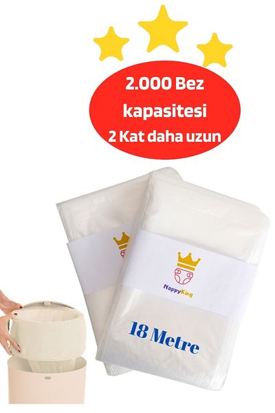 Evde Hijyen Korbell Compatible (15/16L) Garbage Bags That Can Hold 2,000 Cloths in Total