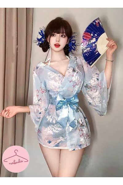 naboda Women Fancy Stylish Design Blue Nightgown