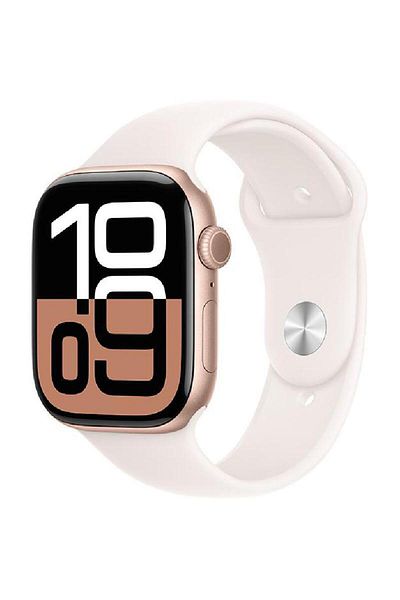 Apple Watch Series 10 Gps 42 Mm Smartwatch With Rose Gold Aluminium Case With Light Blush Sport Band