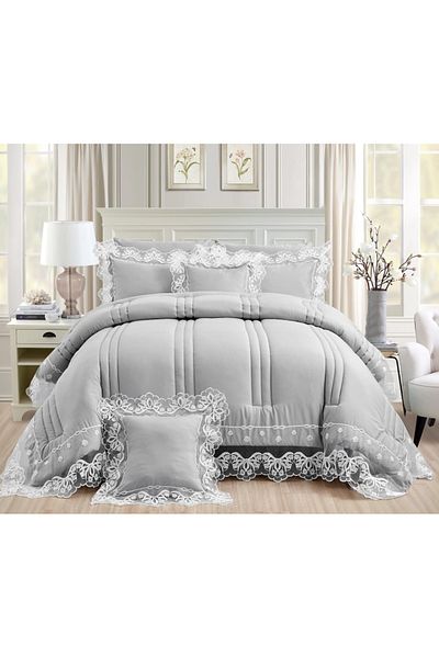 Red Rose A double bridal bedspread with a lace design to add beauty and elegance to your room decor, size 240*260 cm