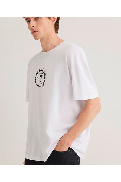 Mavi Men's Crew Neck Oversize Printed T-Shirt Dmk.M 0611719 -620