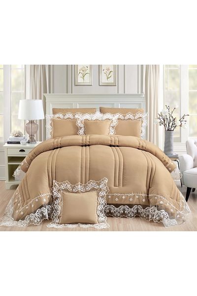 Red Rose A double bridal bedspread with a lace design to add beauty and elegance to your room decor, size 240*260 cm