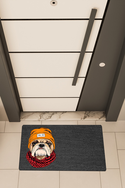 Dormot Home Висококачествен цифров печат Черно издълбано изтривало с мотив куче