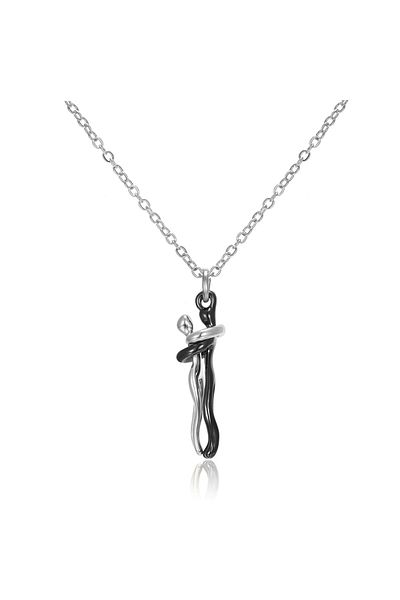 Choice Silver Black Fashion Hugging Necklace Jewelry Choker Hug Pendant Chain Men Necklaces For Lover Women