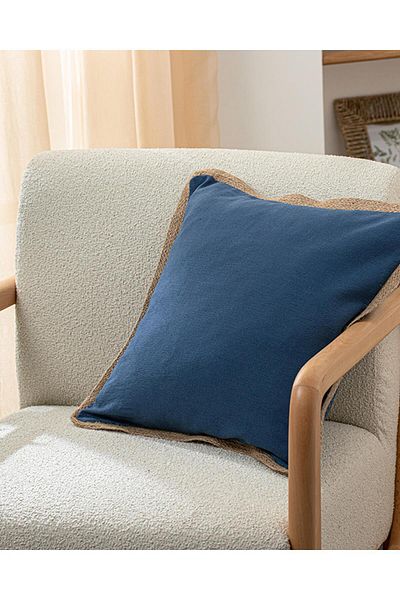 English Home İndigo Marine Lena - Κάλυμμα μαξιλαριού 45x45 cm από γιούτα