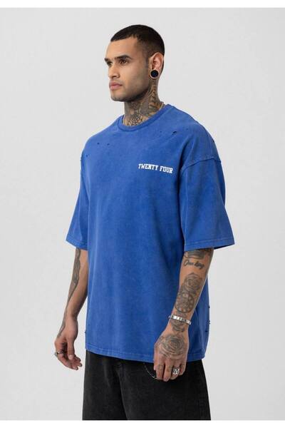 İLKCET MODA 24 Номер Розрив Деталь Oversize Tshirt