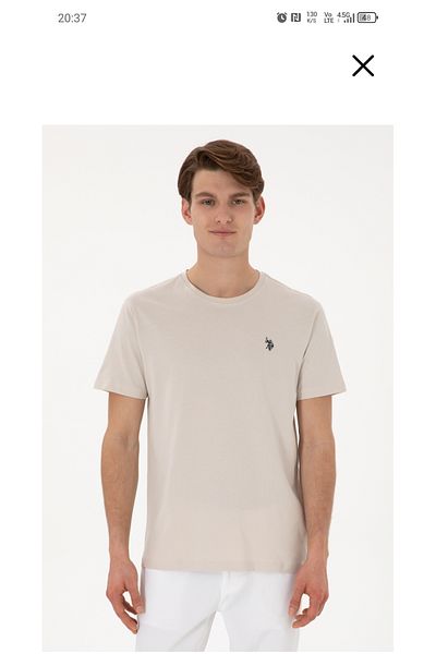 U.S. Polo Assn. Ανδρικό μπλουζάκι με κανονική εφαρμογή polo assn με λαιμόκοψη