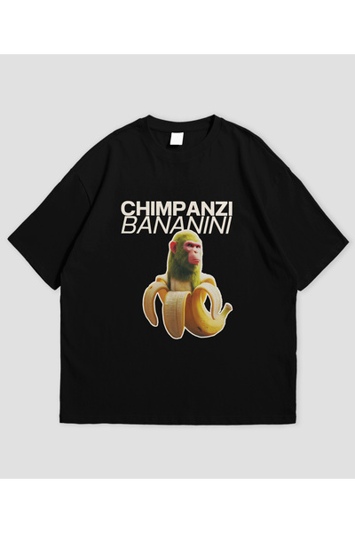 SVART WEAR Chimpanzi Banini - Tricou oversize unisex cu design italian Brainrot
