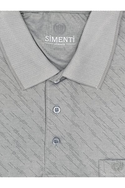 BLUES MODA SİMENTİ RAHAT KALIP GÖK TAŞI DEKOR CEPLİ KISA KOL TSHİRT