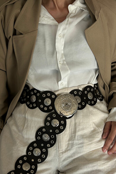 keisy Curea de damă cu cataramă cu medalion boem