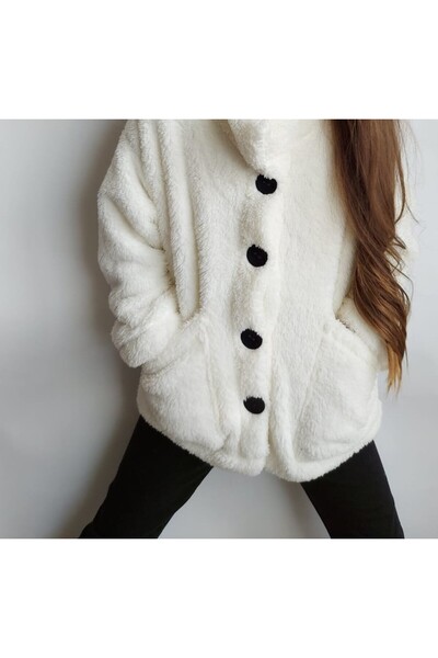 QUB CLUB You Can Buy Children's White Plush Jacket According to the Size Chart