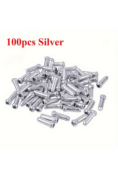 Choice 100pcs Silver 50/100pcs Bicycle Cable End Caps Aluminum Alloy Bike Brake Shifter Cable Tips Wire End