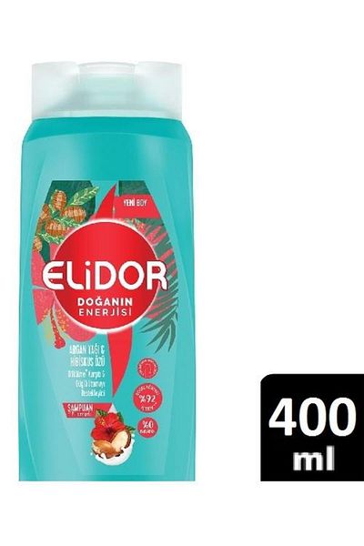 Elidor Hair Care Shampoo - Energy of Nature, Argan Oil and Hibiscus Essence Loss, Strong Growth