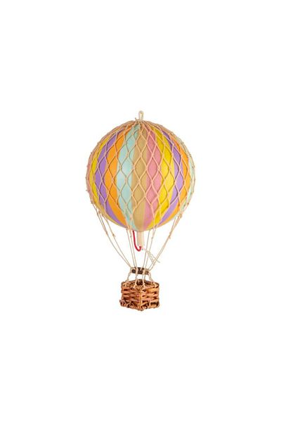 Authentic 1928 Hot Air Balloon Decoration, Authentic Models, Floating The Skies, Rainbow Pastel, 8.50x8.50x13 Cm