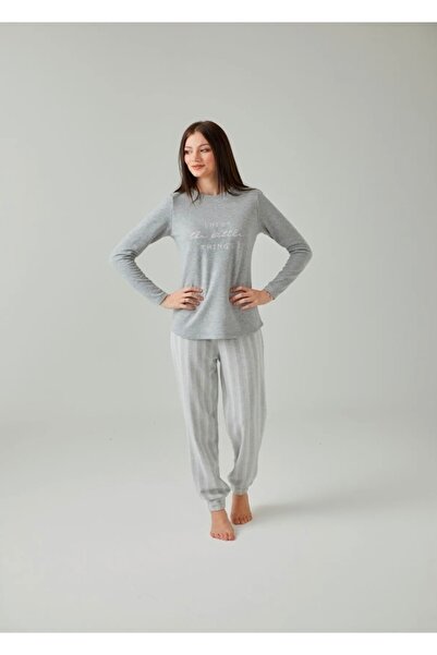 İpek Γυναικείο Σετ Πιτζάμες Χειμερινό Μακρυμάνικο