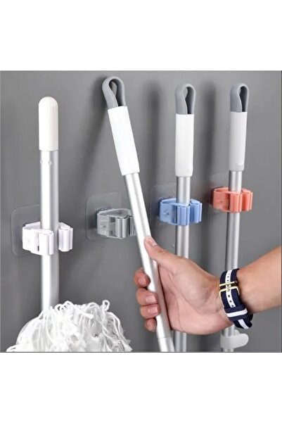 Ellesill Duvara Yapışkanlı Mop ve Paspas Tutucu 4’lü Set - Organizer Aparat