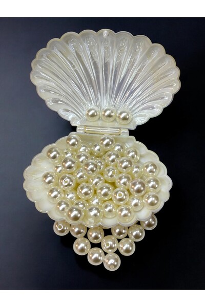 stainless steell 10mm Krem Lüks Plastik Delikli İnci Boncuk (100 gr) (250 gr)...