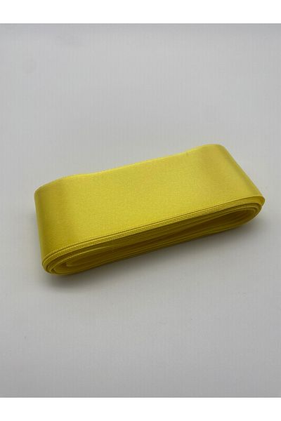 Ak Tuhafiye Yellow 6 cm 10 Meters Satin Ribbon, Bundle and Decor