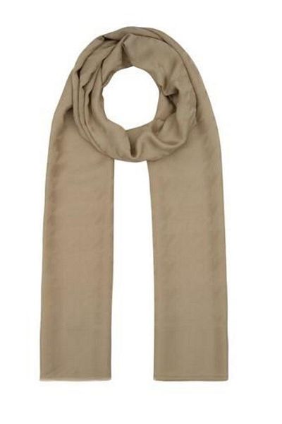 ipekevi Four Seasons Beige Houndstooth Patterned Monogram Shawl