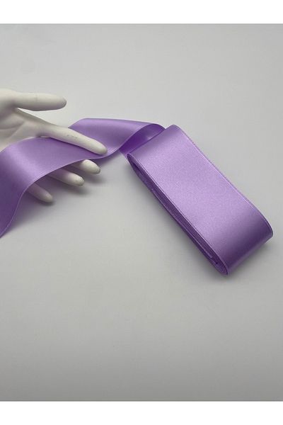 Ak Tuhafiye Lilac Satin Ribbon 6 cm 10 Meters Wide Satin, Bundle-Ornament-Decor Ribbons No:33