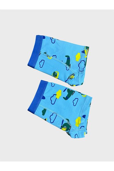 elmas kids Boxer pentru băiat, 100% bumbac, albastru, cu model de elicopter, din 2 piese
