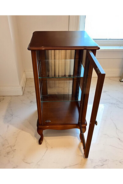 Evim Hizmet Ceviz Kare Camlı Gümüşlük Vitrin- Adrese Güvenli Teslimat