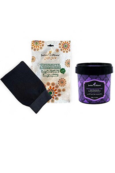 Jardin D Oleane Traditional Moroccan Loofah - Soft and Black Moroccan Soap wi...