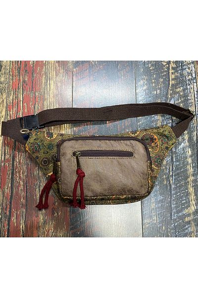 Street Bag Ethnic Authentic Bohemian Daily Travel Waist Bag Multi-Pocket Water Resistant