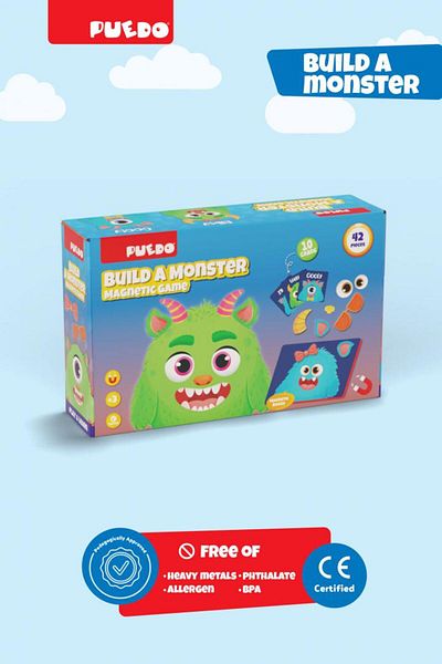PUEDO TOYS MAGNETIC EVA FOAM GAME, CREATE A MONSTER, PUEDO