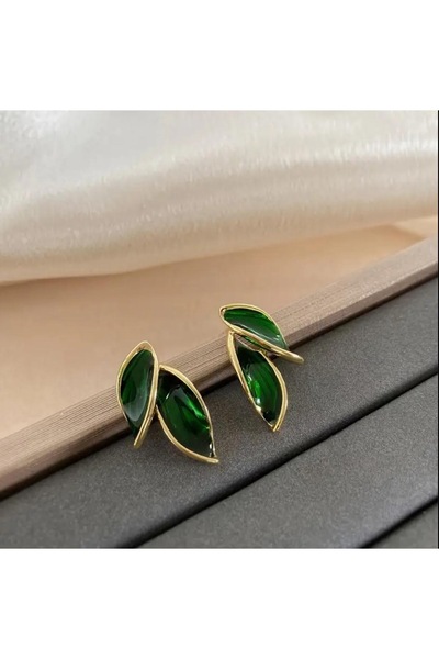 Tudivanyu Aksesuar الأقراط خمر الورقة الخضراء