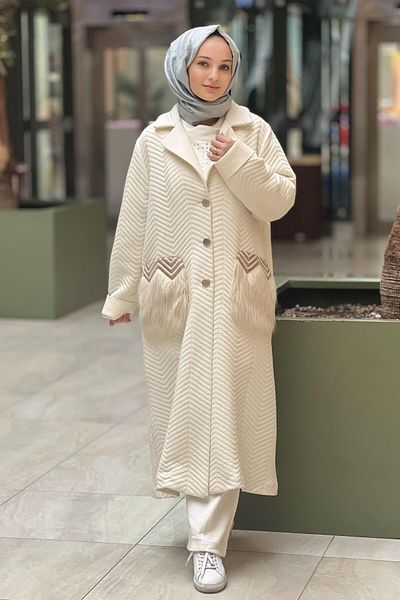 Ghisa Plush Pocket Front Button Coat