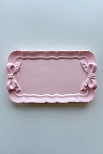 sin istanbul Bow Rectangular Plate Pink