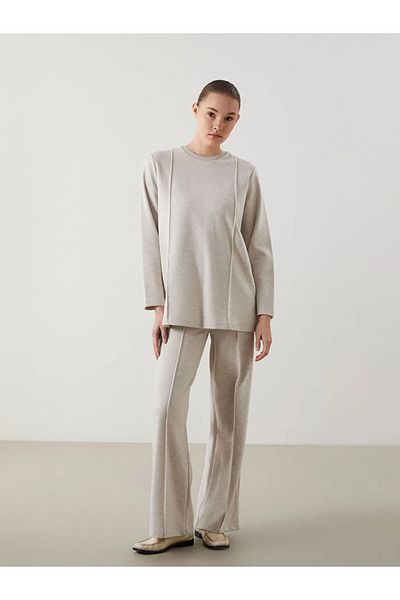 LC Waikiki Lcw Modest Beige Crew Neck Women's Tunic
