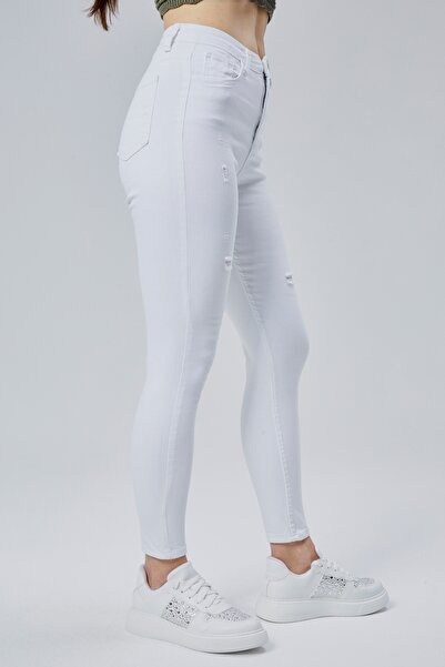 geenz manifacture High Waist Tight Power-Lycra Tightening Laser Ripped Steel Jeans