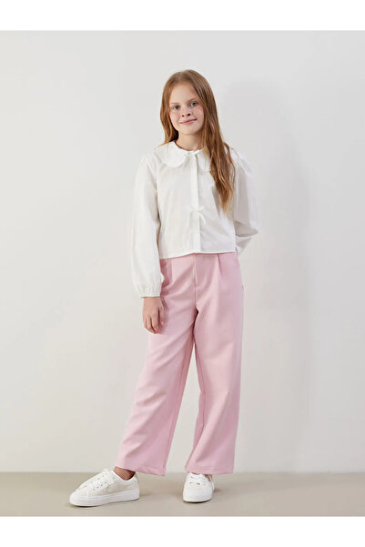 LC Waikiki Pantaloni pentru fete LCW Kids roz cu talie elastică reglabilă