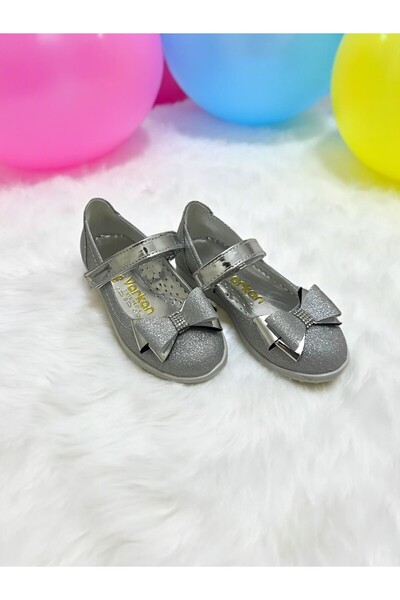 ALPELLİByAlp Дівчача балетки з метеликом, стразами, срібною блискіткою та нек...