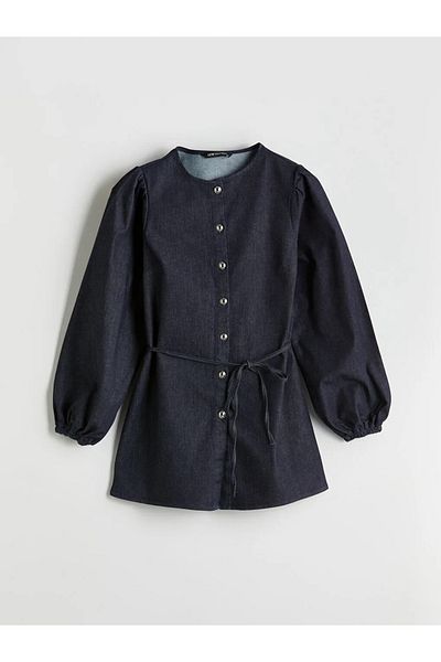 LC Waikiki Tunica de jeans pentru femei LCW Modest Indigo Crew Deck