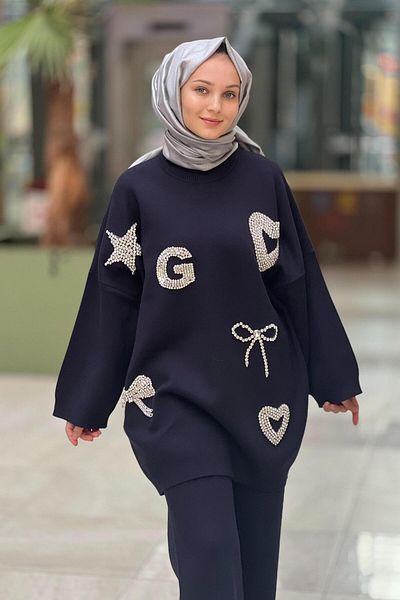 Ghisa Stone Emoji Embroidered Knitwear Sweater