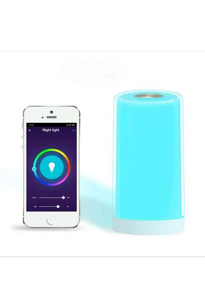 Generic مصباح طاولة يعمل باللمس، تطبيق ذكي للتحكم، سطوع قابل للتعديل، مزود بمنفذ USB