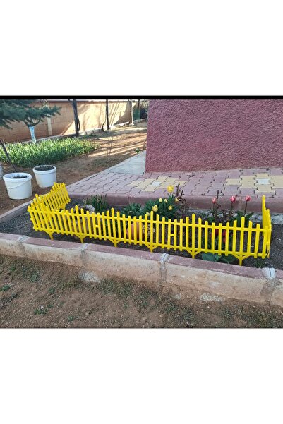 ALL PLAST Dekoratif Bahçe Çiti Plastik Çit Sarı Renk 58 cm