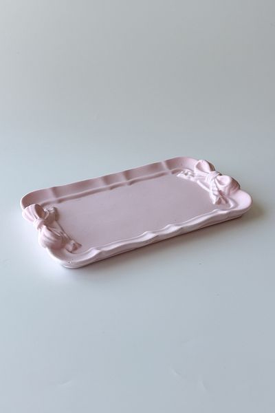 sin istanbul Bow Rectangular Plate Pink