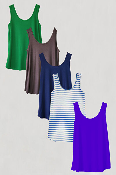 EFFE Блуза с презрамки от 5 части, памучен джърси и пениран памук