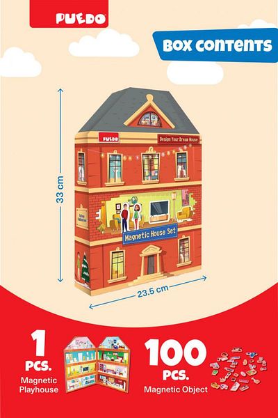 PUEDO Joc Magnetic Din Spuma Eva, Construieste-Ti Casa, Puedo Toys