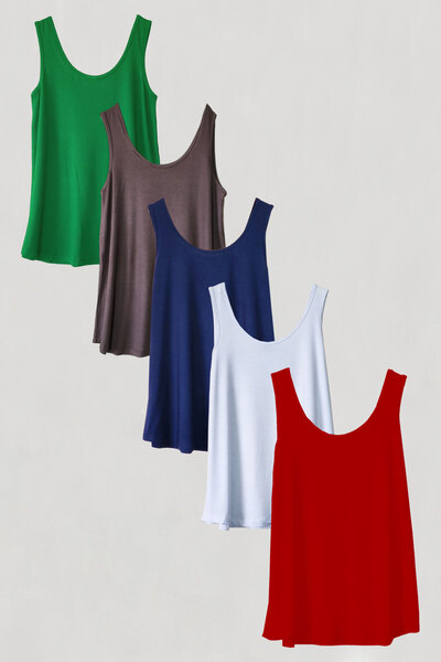 EFFE 5 Pieces Cotton Supreme Combed Cotton Strap Blouse